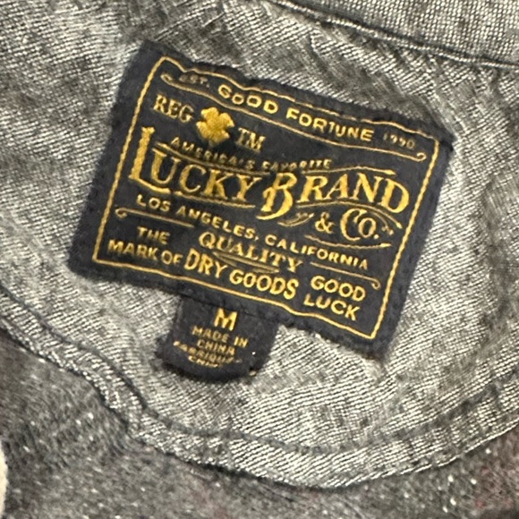 EUC Lucky Brand Gray Pullover M hoodie grey pullover beach cover up shirt - Picture 2 of 3